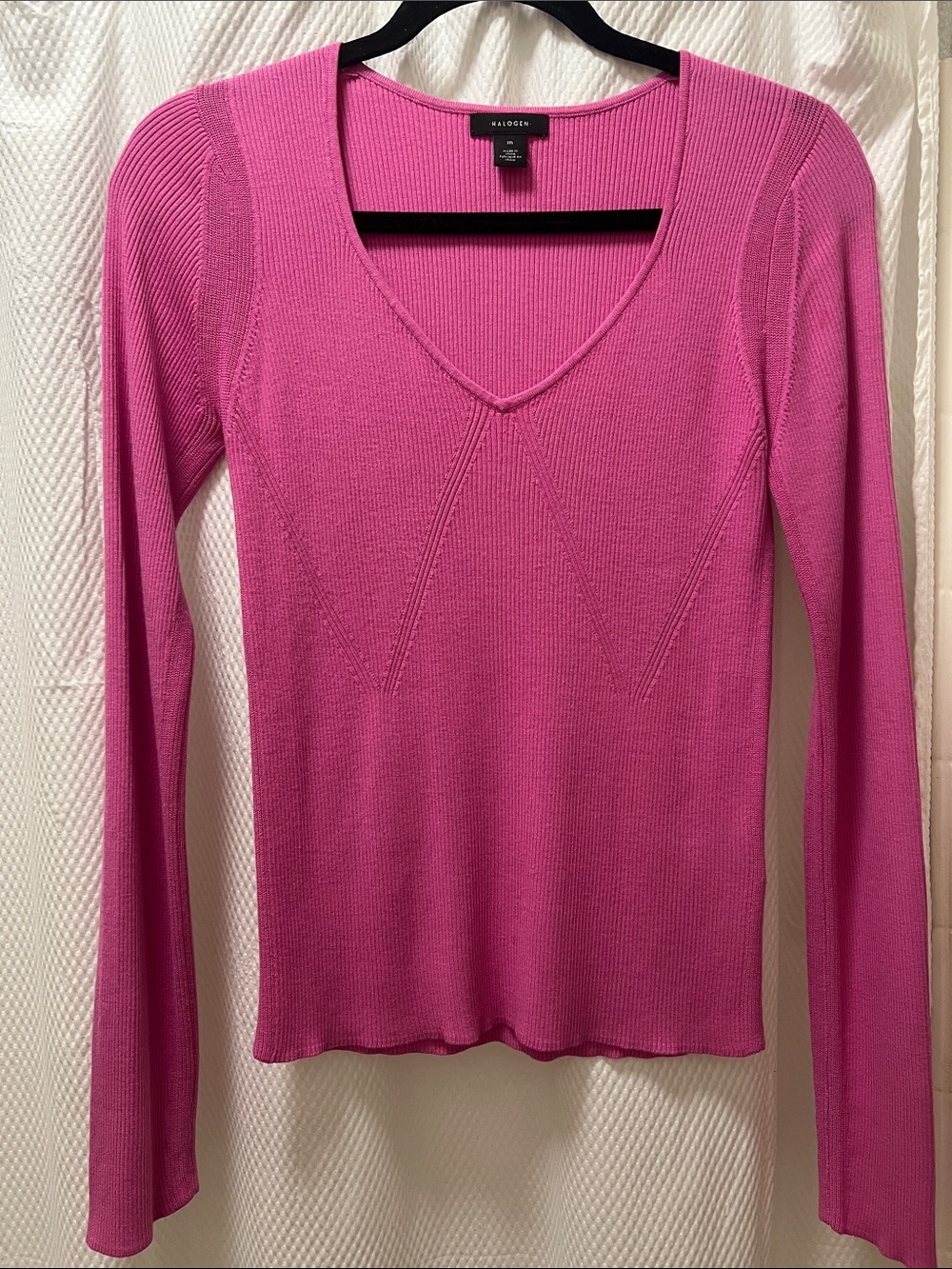 Halogen V-Neck Sweater in Rose Pink Size Medium